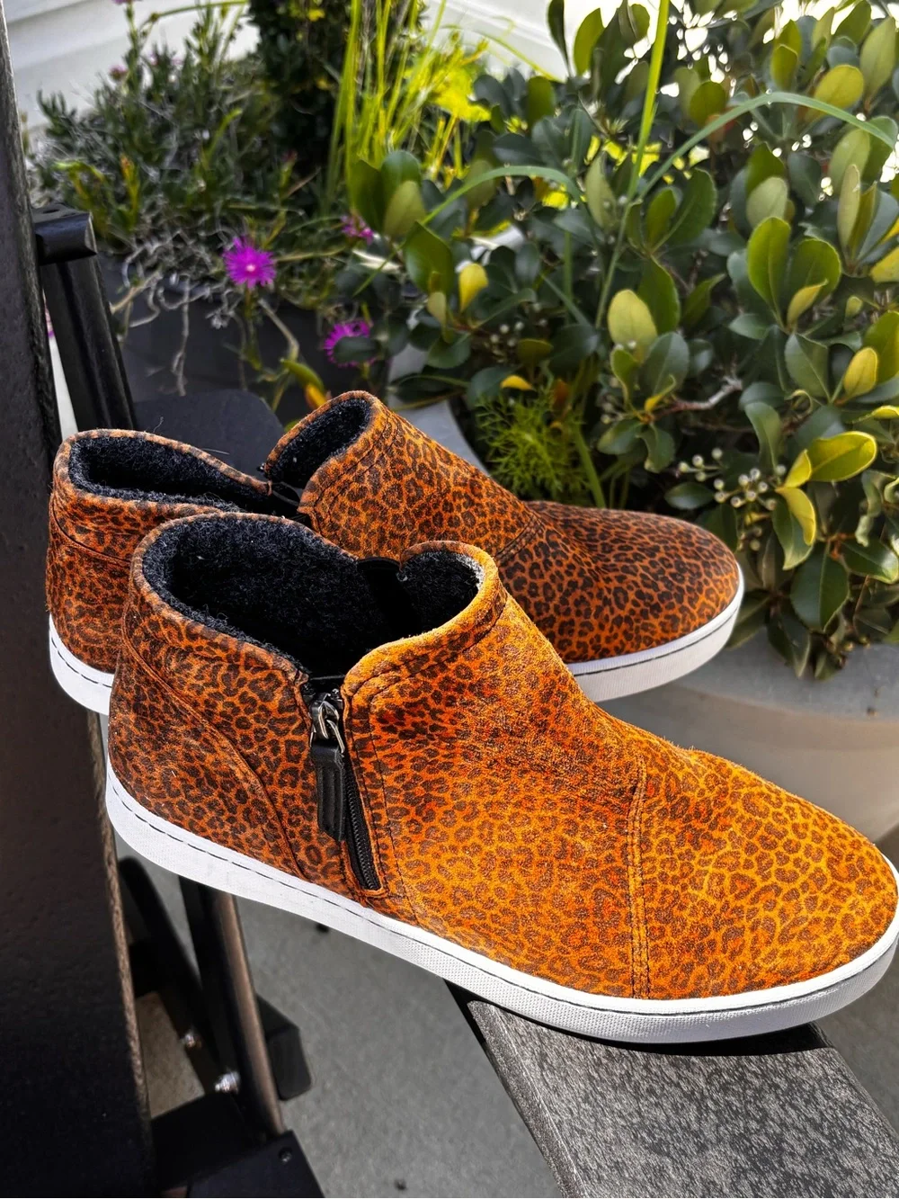 Clarks Leopard Print Ankle Booties in Brown and Black